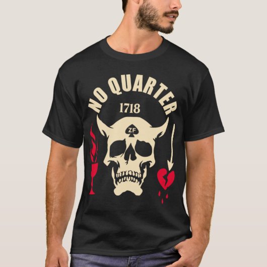 Zwarte baard nr. kwart 1718 t-shirt (Voorkant)