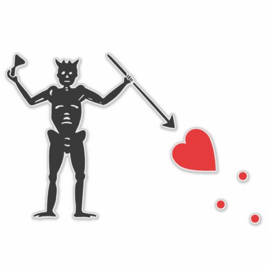 Zwarte baard piratenvlag sticker (Voorkant)