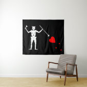 Zwarte baard piratenvlag wandkleed (In Situ (horizontaal))