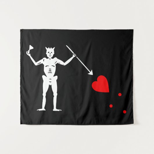 Zwarte baard piratenvlag wandkleed (Voorkant (horizontaal))
