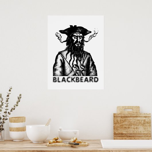 Zwarte baard poster (Keuken)