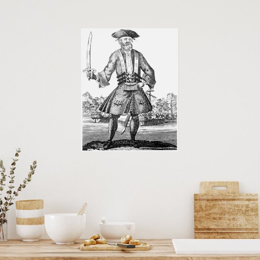 Zwarte baard poster (Keuken)