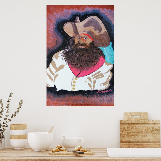 Zwarte baard poster (Keuken)