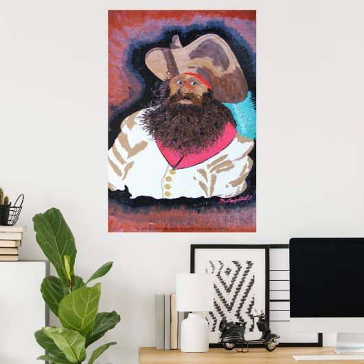 Zwarte baard poster (Thuiskantoor)