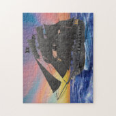 Zwarte-baardpiratenschip Legpuzzel (Verticaal)