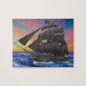 Zwarte-baardpiratenschip Legpuzzel (Horizontaal)