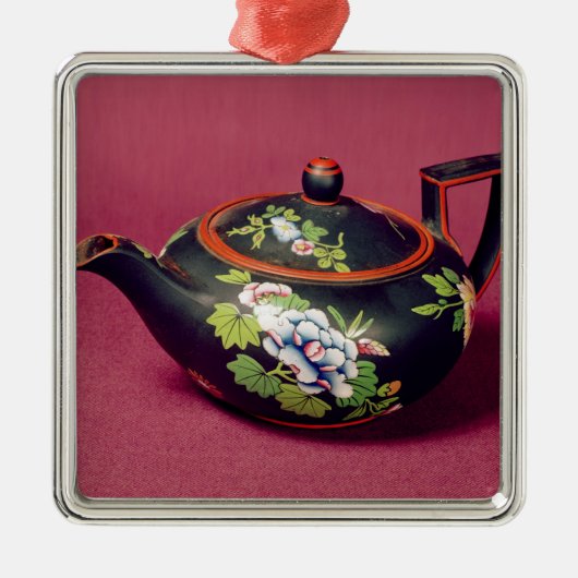 Zwarte baardschildpad metalen ornament (Voorkant)