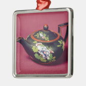 Zwarte baardschildpad metalen ornament (Links)