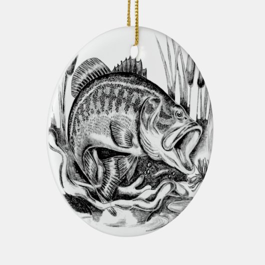 Zwarte baars keramisch ornament (Rechts)