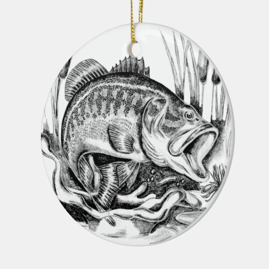 Zwarte baars keramisch ornament (Links)