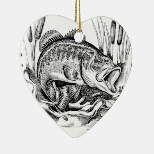 Zwarte baars keramisch ornament (Rechts)