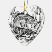 Zwarte baars keramisch ornament (Links)