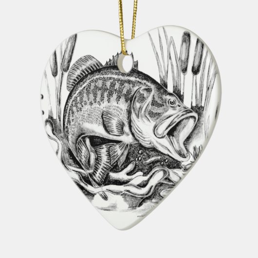 Zwarte baars keramisch ornament (Links)