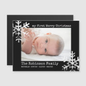 Zwarte Baby eerste kerstfoto Snowflakes (Voorkant / Achterkant)
