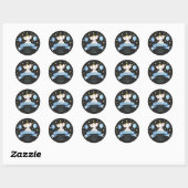 zwarte baby olifant ronde sticker (Vel)