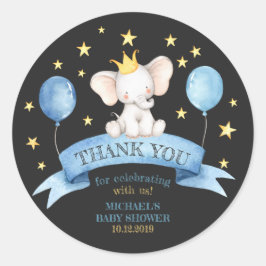 zwarte baby olifant ronde sticker