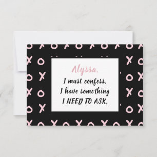 Zwarte Baby Roze X O XO XO's Wees mijn Bruidsmeisj RSVP Kaartje