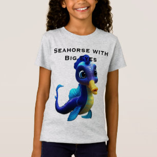Zwarte baby zeepaardje met grote ogen – Schattig  T-shirt
