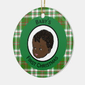  zwarte baby's eerste Kerstmis Keramisch Ornament (Links)