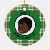  zwarte baby's eerste Kerstmis Keramisch Ornament (Achterkant)