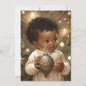 Zwarte baby's geboeide kerstblik feestdagenkaart (Voorkant)