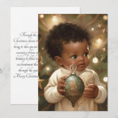 Zwarte baby's geboeide kerstblik feestdagenkaart (Voorkant / Achterkant)