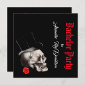 Zwarte bachelorpartij in Gothic, rock of biker Kaart (Voorkant / Achterkant)