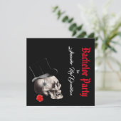 Zwarte bachelorpartij in Gothic, rock of biker Kaart (Staand voorkant)