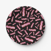Zwarte bacon papieren bordje (Voorkant)