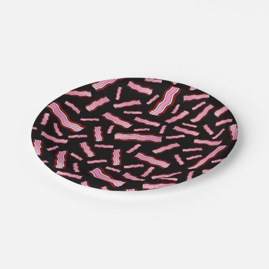 Zwarte bacon papieren bordje (Gekanteld)