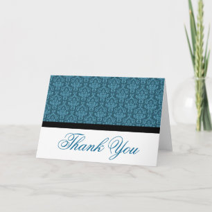 Zwarte badge Damask Bedankt Nota Blauw en Wit