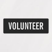 Zwarte-badge-labels voor vrijwilligers labels (Design 1)