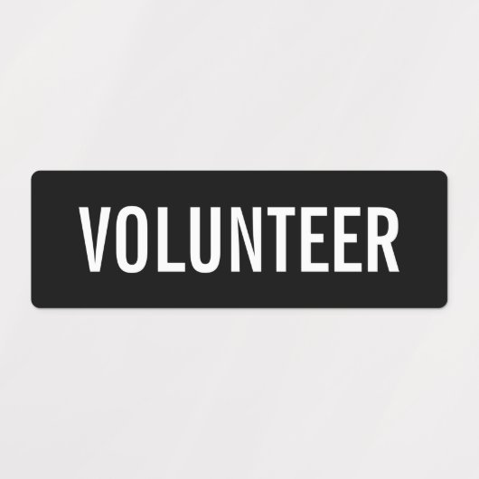 Zwarte-badge-labels voor vrijwilligers labels (Design 1)