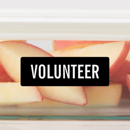 Zwarte-badge-labels voor vrijwilligers labels (Aangebracht)