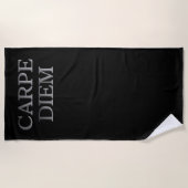Zwarte badhanddoek van Carpe Diem (Voorkant)