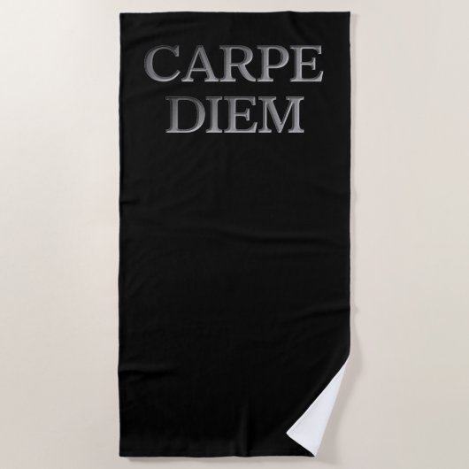 Zwarte badhanddoek van Carpe Diem (Voorkant)