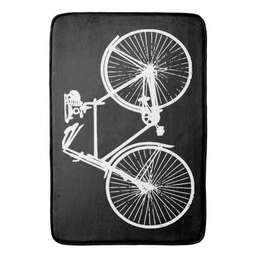 zwarte badmat met witte fiets (Voorkant Verticaal)