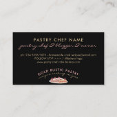 Zwarte bake Cake Sweet Strawberry Pastry Visitekaartje (Achterkant)