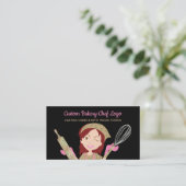 Zwarte bakkerij Chef Vegan Food Pastry Visitekaartje (Staand voorkant)