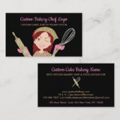 Zwarte bakkerij Chef Vegan Food Pastry Visitekaartje (Voorkant / Achterkant)