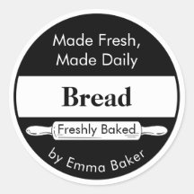 Zwarte Bakkerij Verse Brood Label Sticker