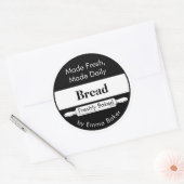 Zwarte Bakkerij Verse Brood Label Sticker (Envelop)