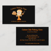 Zwarte bakkerij voor geblonde Lady Boss Cake Decor Visitekaartje (Voorkant / Achterkant)