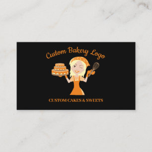 Zwarte bakkerij voor geblonde Lady Boss Cake Decor Visitekaartje