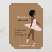 Zwarte ballerina afro haar balletuitvoering kaart (Voorkant / Achterkant)