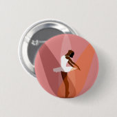zwarte ballerina balletdanser ronde button 5,7 cm (Voorkant /achterkant)