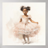 Zwarte Ballerina, Bleek roze Tutu, Ponytails, Lint Poster (Voorkant)