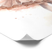 Zwarte Ballerina, Roze Tutu, Bloemen Hoofdband Poster (Hoek)