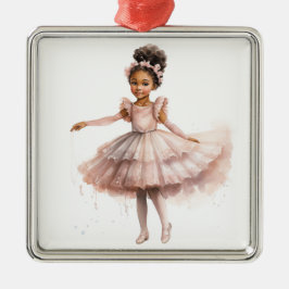 Zwarte Ballerina, Roze Tutu, Roze Bloemen Hoofdban Metalen Ornament