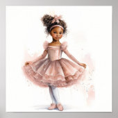 Zwarte Ballerina, Roze Tutu, Roze Ivy Barrette Poster (Voorkant)